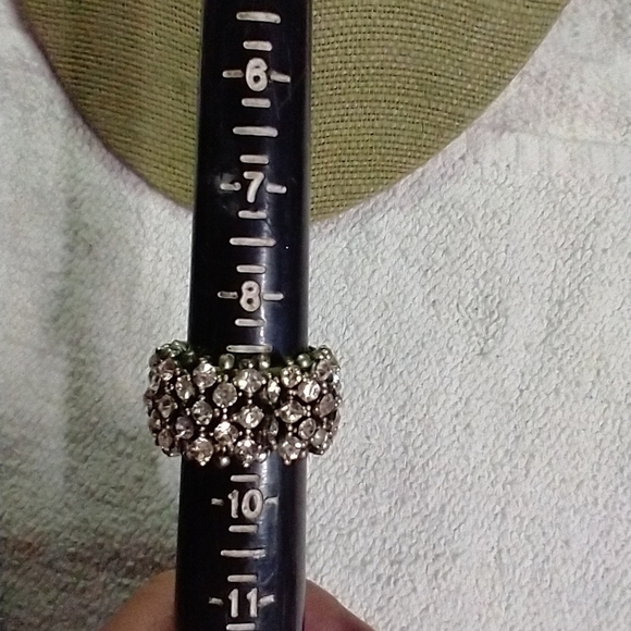 Wide stretch rhinestone ring 9 - Picture 2 of 4